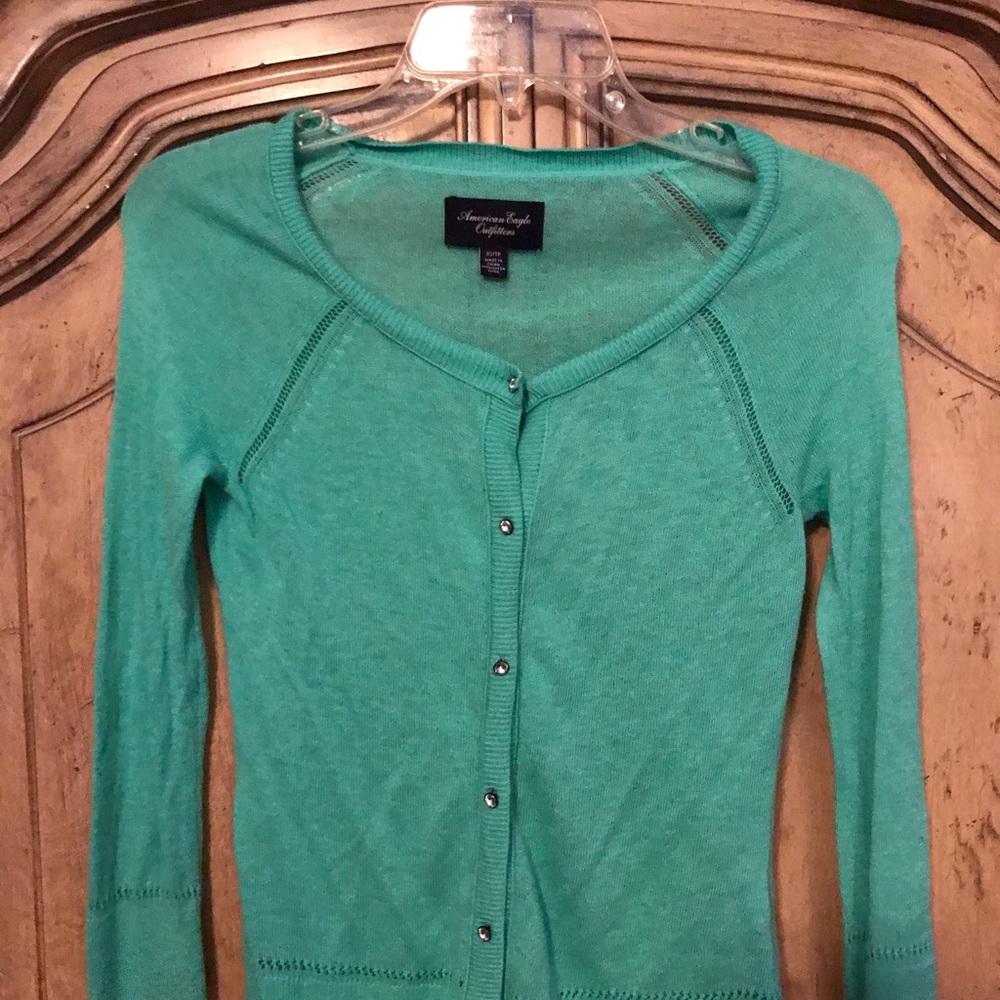 Women XS cardigan sweater with rhinestone buttons